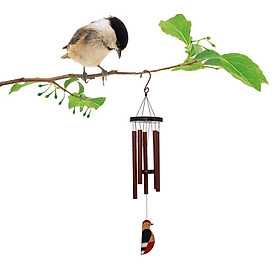 Wind Chimes Outdoor 5 Aluminum Tube Wooden Music Wind Chimes for Garden, Patio, Home or Outside Tree Hanging Decoration