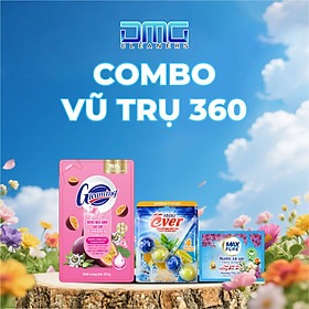 Combo vũ trụ 360: 1 Dây Xả Nước Hương Thư Thái + 1 Túi Nước Rửa Bát 200ml Hương Chanh Dây + 1 Vỉ Viên Treo Bồn Cầu Hương Chanh