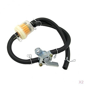 Motorcycle  Gas Fuel Tap Petcock + Fuel  Petrol Pipe Hose Line 2x