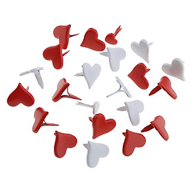 100pcs 11mm Heart Shape Decorative Brads Paper Fasteners DIY Scrapbooking