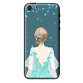 Ốp in cho iPhone 5s Cô Gái Nền Xanh - Hàng chính hãng