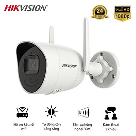 Hình ảnh Camera Wifi IP Hikvision DS-2CV2021G2-IDW, H.265+, đàm thoại 2 chiều,DWDR;3D DNR, chuẩn IEEE hồng ngoại 30m - Hàng Chính Hãng