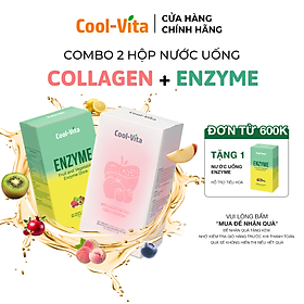 Combo Bộ Collagen Uống Hỗ Trợ Trẻ Hóa Sáng Da & Enzyme Chiết Xuất Từ Trái Cây và Rau Củ Hỗ Trợ Tiêu Hoá, Thanh Lọc Cơ Thể Coolvita (2 Hộp)