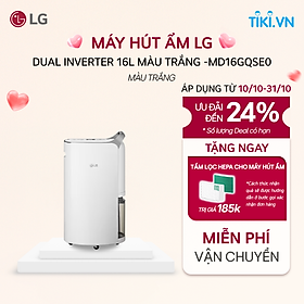 Mua  Chỉ giao Miền Bắc/Nam  Máy hút ẩm LG Dual Inverter 16L màu trắng - MD16GQSE0 - Hàng chính hãng
