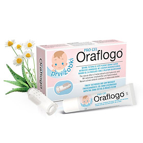 Gel bôi giảm đau cho trẻ em mọc răng sữa Oraflogo Gel for First Teeth 15ml kèm ngón tay massage silicone