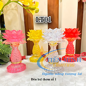 Đèn thờ hoa sen led thơm LT01/LT02/LT03, màu sắc , chip led siêu bền, chất liệu nhựa ABS