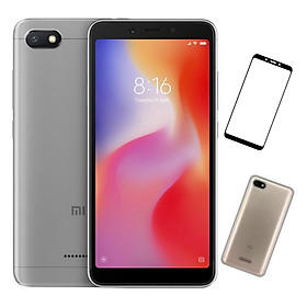 Bộ Điện Thoại Xiaomi Redmi 6A (16GB / 2GB) + Dán Cường Lực 5D Full Màn + Ốp Lưng - Hàng Nhập Khẩu