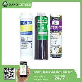 Bộ 3 lõi lọc nước 123 dùng cho máy Geyser Ecotar 3, Ecotar 6, Lõi Ecotar, Aragon, CBC - Hàng Chính Hãng