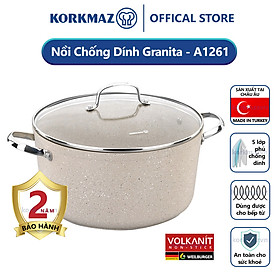 Nồi chống dính Korkmaz Granita 5 lít - 24x12,5 cm