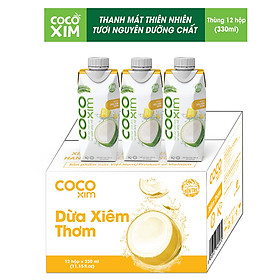 Thùng 12 Hộp Nước Dừa Cocoxim Thơm (330ml x12 Hộp)