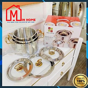 Mua Bộ 3 Nồi Inox Đức 304 Cao Cấp MISU LOUIS - Đáy 3 Lớp Nguyên Khối