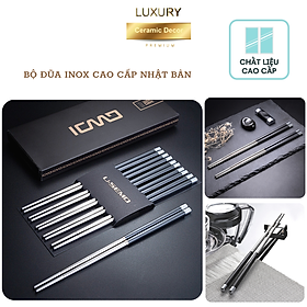 Mua Bộ Đũa Inox Cao Cấp Nhật Bản 5 Đôi LUXURY - Hàng Nhập Khẩu