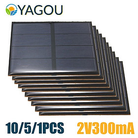 Bảng điều khiển năng lượng mặt trời YAGOU 2V 300mA 10/5/1 CÁI Tấm năng lượng mặt trời tự làm Đồ chơi ngoài trời Hệ thống năng lượng mặt trời mini Pin sạc điện thoại Di động tại nhà PET Màu sắc: 10 CÁI