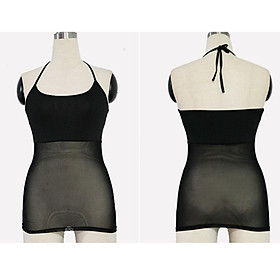 Ladies Belly Dancing Tops Yoga Vest Halter Mesh Costume Elastic Dancewear - M
