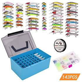 145pcs Fishing Accessories Kit Assorted Fishing Minnow Lures Baits Soft Worm Lures Jig Hooks Swivels Fish Lip Gripper