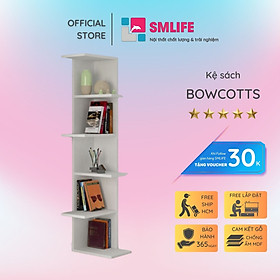 Kệ sách gỗ hiện đại SMLIFE Bowcotts | Gỗ MDF dày 17mm chống ẩm | D38xR38xC160cm - Màu