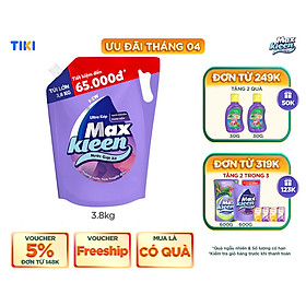 Túi Nước Giặt Xả Maxkleen Hương Nước Hoa Huyền Diệu (3.8kg)