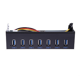 5.25inch USB3.0/USB2.0 7 Port HUB 19PIN Plastic Fast Charge Optical Drive Panel