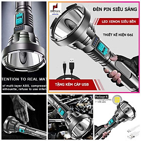 Đèn pin siêu sáng XML T6 chế độ sáng siêu mạnh - Chống thâm nước - 1 đổi 1 30 ngày