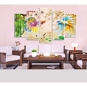 Tranh Hoa Sen Cá Chép |Cửu Ngư Quần Hội |T3M-20745