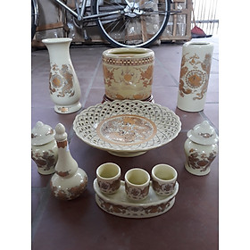 Combo bộ đồ thờ ban thần tài gốm sứ Bát Tràng