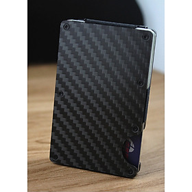 Ví kẹp tiền nam vân sợi carbon kim loại RFID L239