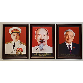 Bộ ảnh chân dung Bác Hồ -Bác Giáp - Bác Trọng