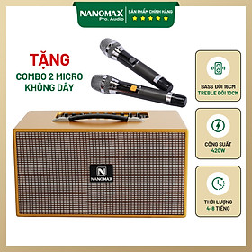 Loa Kéo Karaoke Xách Tay Nanomax X-210B Bass Đôi 16cm Công Suất 420w Hàng Chính Hãng