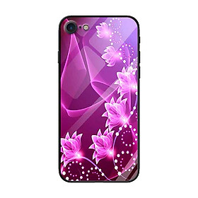 Ốp lưng kính cường lực cho iPhone 7 /8 Nền Họa Tiết 3D Hồng - Hàng Chính Hãng