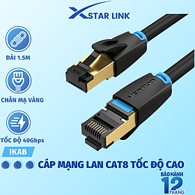 Cáp mạng Lan Cat8 tốc độ siêu cao 40Gbps SSTP dài 0.5 - 5m 10m 15m Vention - Hàng chính hãng
