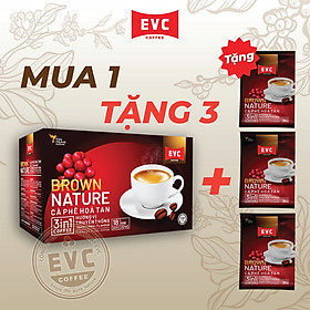 Cà phê hòa tan 3in1 - EVC Brown Nature - Vị đậm (15 gói x 18 gram)