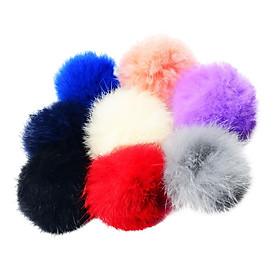 8 Pieces 7cm Faux Rabbit Fur Pom Pom Ball for DIY Hair Hat Bag Shoes Accesories