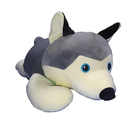 Thú Bông Gấu Bông Husky Ngáo Nằm 50cm Siêu Mịn