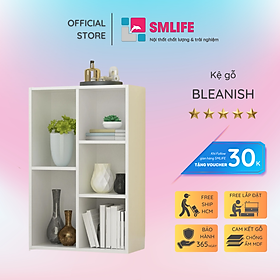 Giá sách bằng gỗ đẹp nhỏ gọn SMLIFE Bleanish