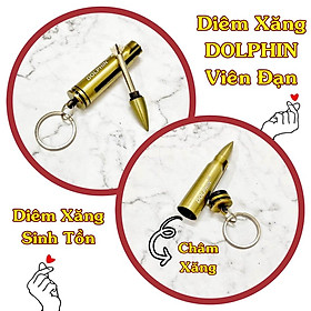 Mua Hột quẹt bật lửa móc khóa diêm xăng Dolphin hình viên đạn (diêm xăng sinh tồn) - (xài xăng
