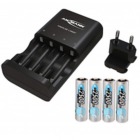 Mua Combo Bộ sạc ANSMANN POWERLINE 4 Smart kèm 4 pin AA-2500 - Hàng Nhập Khẩu