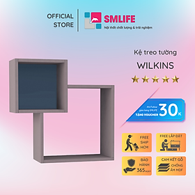 Kệ gỗ treo tường trang trí hiện đại SMLIFE Wilkins  | Gỗ MDF dày 17mm chống ẩm | D60xR20xC60cm - Màu