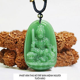 Mặt dây chuyền Phật Phổ Hiền Bồ Tát màu xanh - Phật bản mệnh