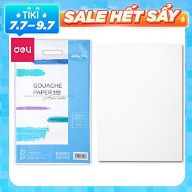 Giấy Vẽ Chuyên Dụng Deli - Gouache - Định Lượng 8K 160Gsm/180Gsm 1 Tệp - 73615 / 73617