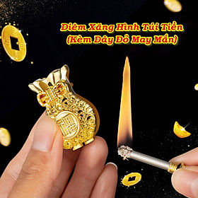 Mua Bật lửa hột quẹt diêm xăng tài lộc hình túi tiền may mắn 2024 - xài xăng