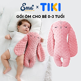 Gối ôm cho bé sơ sinh 0-3T EMA, gấu bông cho trẻ ôm ngủ, thú bông đồ chơi cho bé