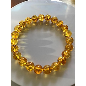 VÒNG TAY HỔ PHÁCH TỰ NHIÊN TRANG SỨC CHUẨN VIP 8LY MÀU VÀNG SANG TỐT PHONG THUỶ NỮ MỆNH KIM THỔ THUỶ 