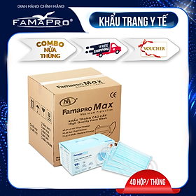 FAMAPRO MAX - THÙNG 40 HỘP Khẩu trang y tế cao cấp 4 lớp Famapro Max 40