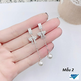 Bông tai bạc hình nơ chất liệu bạc s925 MS74b