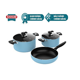 Mua BỘ NỒI CHẢO CHỐNG DÍNH ĐÁY TỪ SUNHOUSE SHG77MB CHÍNH HÃNG