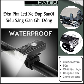 Đèn Pha Led Xe Đạp Thể Thao San01 Siêu Sáng Gắn Ghi Đông Siêu Sáng Có Sạc Điện 