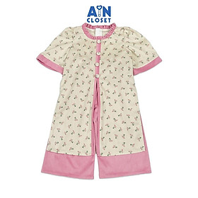 Bộ Áo Dài bé gái họa tiết Hoa Nhí Hồng Cotton Nhung - AICDBGTVKH3L - AIN Closet