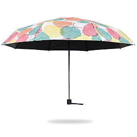 C'mon leaves five fold umbrella sun umbrella female sunscreen UV umbrella umbrella umbrella black plastic umbrella folding ultra light 8 bone five fold umbrella