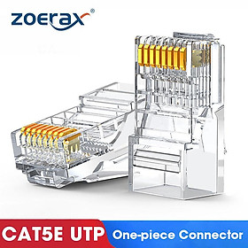 ZoeRax CAT5e CAT6 Connector RJ45 Modular Plug Network Connectors 50μ Gold-Plated 1.1mm Hole End for Ethernet Cable Cable length: 30PCS