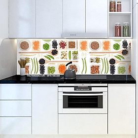 Decal dán bếp MENU CÁC LOẠI ĐẬU - Hàng in tại Xưởng - Trang trí bếp